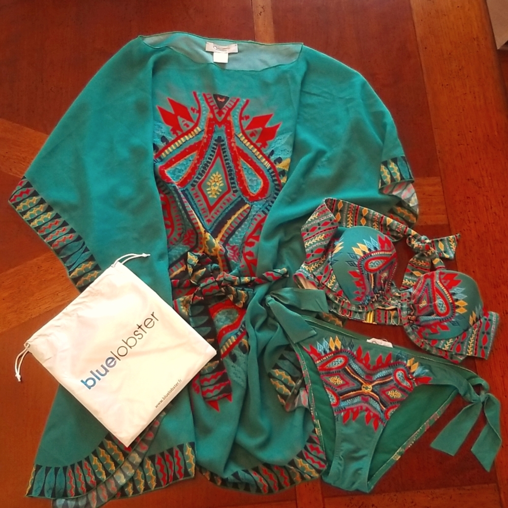 BLUE LOBSTER Bikini and matching coverup